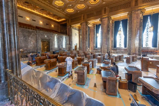 Baton Rouge, USA - October 23, 2023: inside the state capitol building in Baton Rouge, USA.