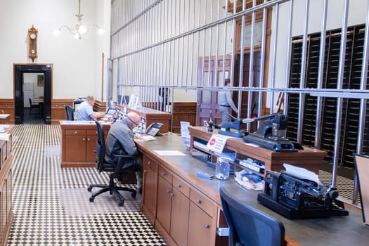 Austin, Texas - November 3, 2023: inside the state capitol building in the state treasury of Texas in Austin, USA.
