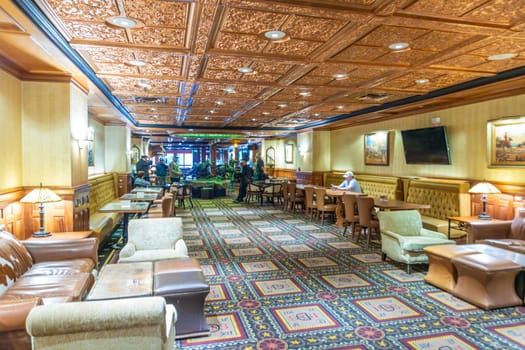 Austin, Texas - November 3, 2023: inside of historic hotel the Driskill in the old town  in Austin, USA.