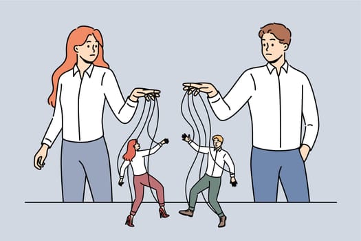 Puppeteer managers manipulate subordinates like puppets in order to achieve growth in company business performance. Business men and women use manipulate methods to manage personnel