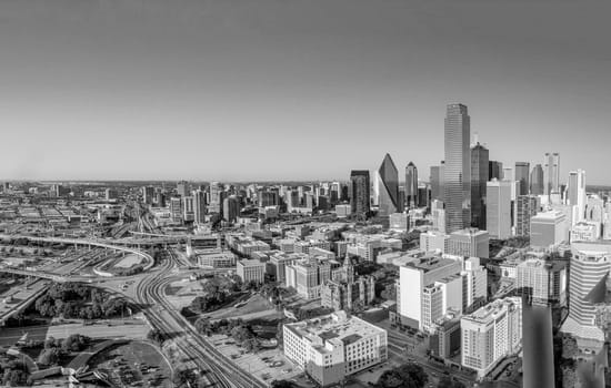Dallas, USA - November 7, 2023: scenic skyline in late afternoon in Dallas, Texas, USA