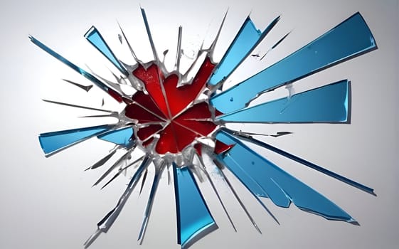 Abstract artistic closeup of the broken glass