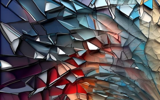 Abstract artistic closeup of the broken glass