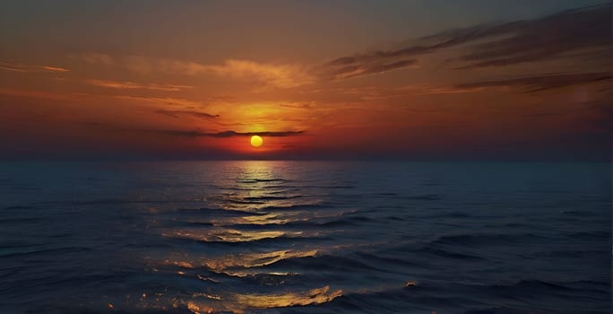 Deep beautiful sunset at the sea