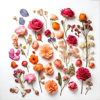 Collection set of spring flowers