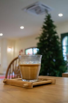 Coffee time with dirty coffee glass on table, stock photo