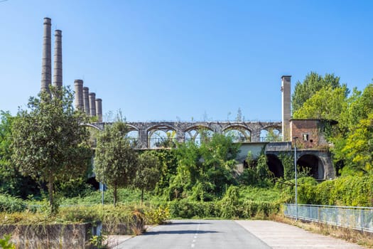 Former Italcementi cement factory. Urban archaeology. Alzano Lombardo (BG) , ITALY - September 9, 2023