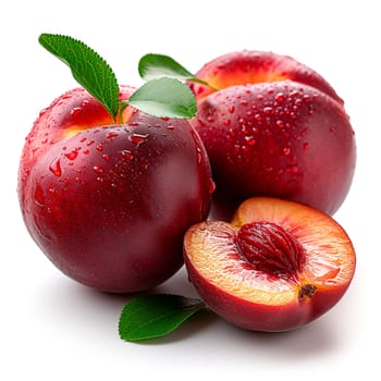 Southern fruit nectarine on white isolated background AI generated image