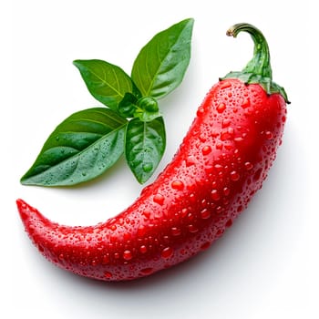 Hot chili pepper on white isolated background AI generated image