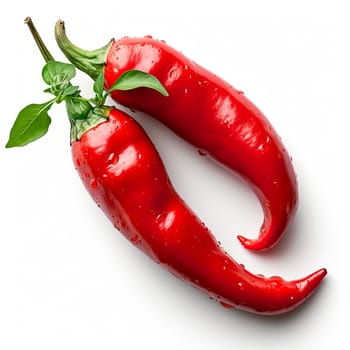 Hot chili pepper on white isolated background AI generated image