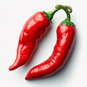 Hot chili pepper on white isolated background AI generated image