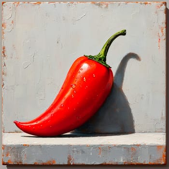Hot chili pepper on white isolated background AI generated image