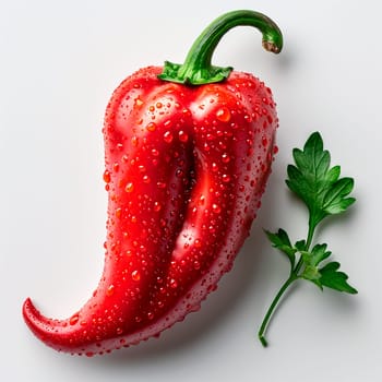 Hot chili pepper on white isolated background AI generated image