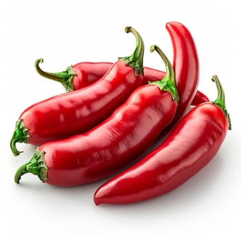 Hot chili pepper on white isolated background AI generated image