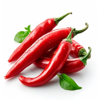 Hot chili pepper on white isolated background AI generated image