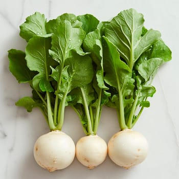 Garden crop, turnip vegetable on white isolated background AI generated image