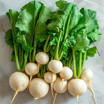 Garden crop, turnip vegetable on white isolated background AI generated image