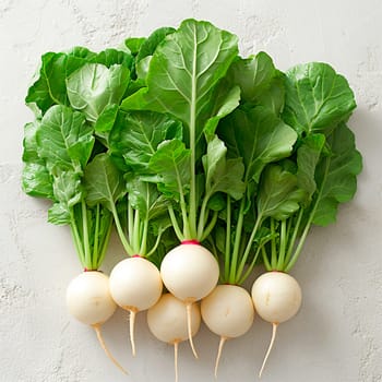 Garden crop, turnip vegetable on white isolated background AI generated image