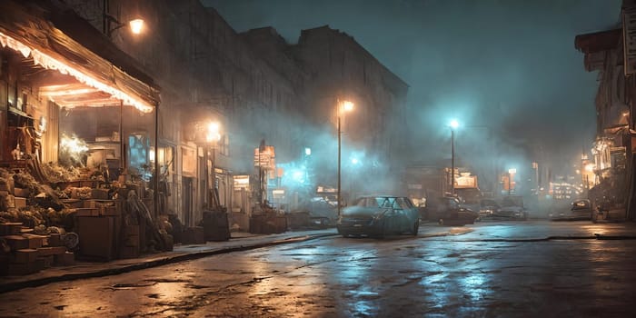 The charm of an old town street. Generative AI