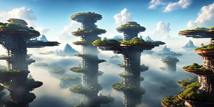 Immerse in a captivating vision of a biodome city on a distant exoplanet. Bioengineered life flourishes under the artificial sky, in harmony with the alien world's unique ecosystem.