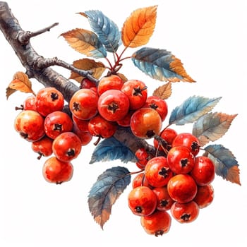 Rowan on a white isolated background AI generated image