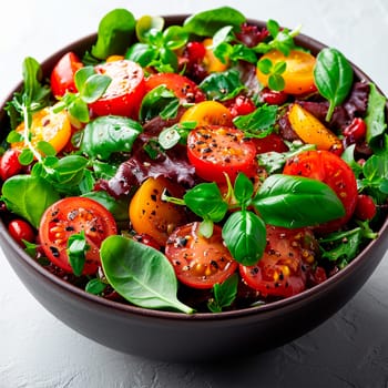 Vegetable salad on a white isolated background AI generated image