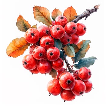 Rowan on a white isolated background AI generated image