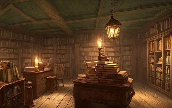 Step into the Enchanted Bookshop Nestled in a magical alley, its shelves hold antique books in candlelight Shadows dance on ancient tomes. Discover the wonders. Generative AI
