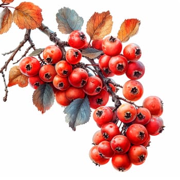 Rowan on a white isolated background AI generated image