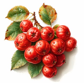 Rowan on a white isolated background AI generated image