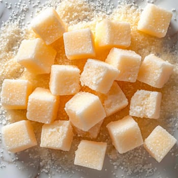 Refined sugar on a white isolated background AI generated image