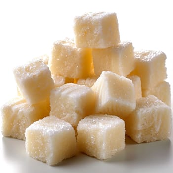 Refined sugar on a white isolated background AI generated image