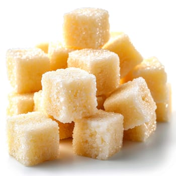 Refined sugar on a white isolated background AI generated image