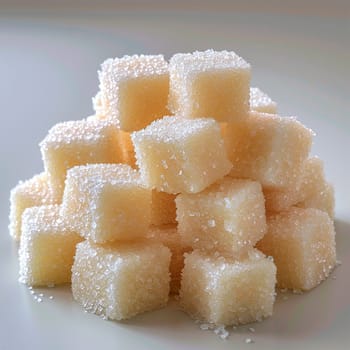 Refined sugar on a white isolated background AI generated image