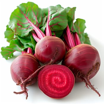 Country vegetables, beets on a white isolated background AI generated image
