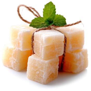Refined sugar on a white isolated background AI generated image