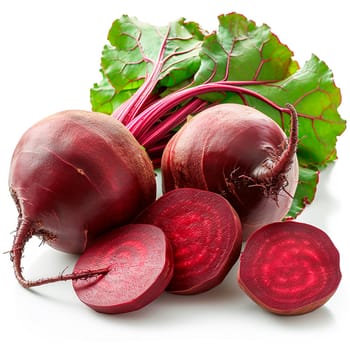 Country vegetables, beets on a white isolated background AI generated image