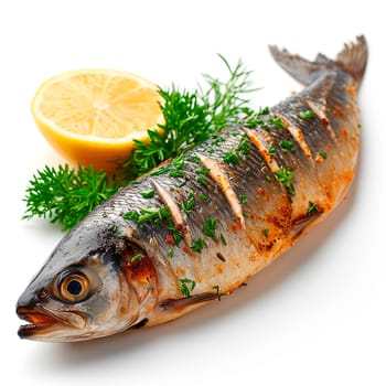 Herring on a white isolated background AI generated image