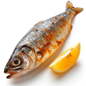 Herring on a white isolated background AI generated image