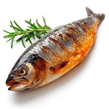 Herring on a white isolated background AI generated image