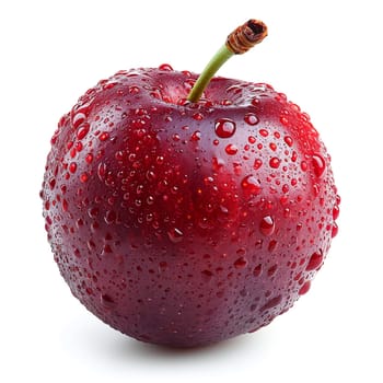 Garden ripe plum on a white isolated background AI generated image
