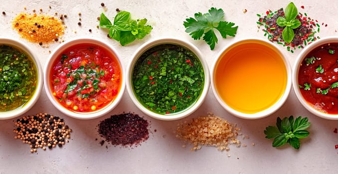 Various sauces and spices AI generated image