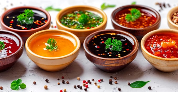 Various sauces and spices AI generated image