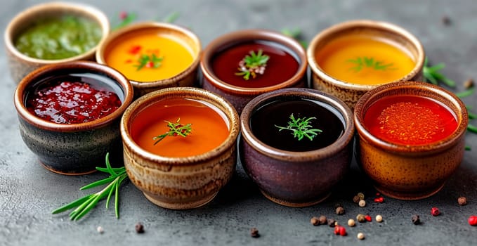 Various sauces and spices AI generated image