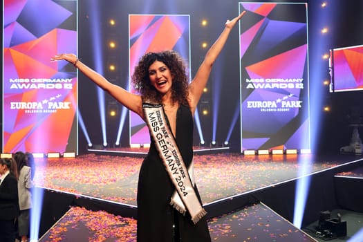 Apameh Schönauer (Berlin),39 years old,successful architect and activist for women's rights wins the election of the Miss Germany Award 2024 - Europapark Rust - The final at Europapark Rust - On Saturday,04 March 2023,the title "Miss Germany"" was awarded for the 20th time in Europapark. 900 guests attended the proclamation at the DOME,and more than 100 media representatives from the press,radio and television were accredited."