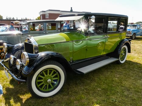 Columbus, USA - July 20, 2015: Exhibition of vintage rarity cars. Samples of the automotive industry of past years.