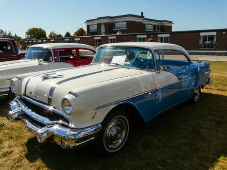 Columbus, USA - July 20, 2015: Exhibition of vintage rarity cars. Samples of the automotive industry of past years.