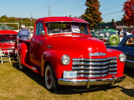 Columbus, USA - July 20, 2015: Exhibition of vintage rarity cars. Samples of the automotive industry of past years.