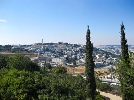 Jerusalem, Israel - May 23, 2013: The city of Jerusalem, sights of the city and Israel, religious symbols and buildings in the streets of the city.