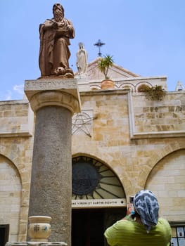 Jerusalem, Israel - May 23, 2013: The city of Jerusalem, sights of the city and Israel, religious symbols and buildings in the streets of the city.